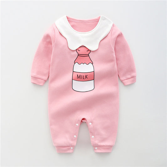 Baby Jumpsuit Spring And Autumn Cotton Baby Romper Romper Long-Sleeved Thin Spring Baby Clothes Bag Fart Clothes Spring Clothes