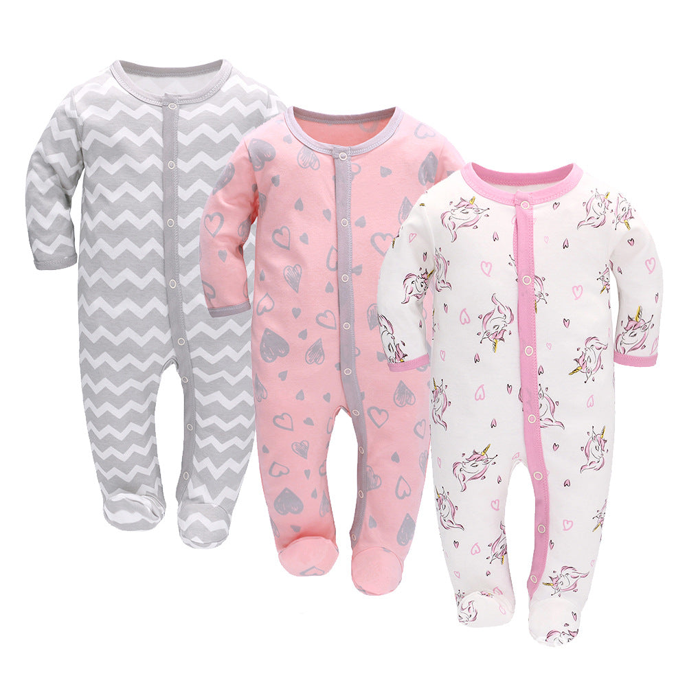 Cute Printed Cotton Baby Romper - Long Sleeve Jumpsuit for Newborn to 9 Months