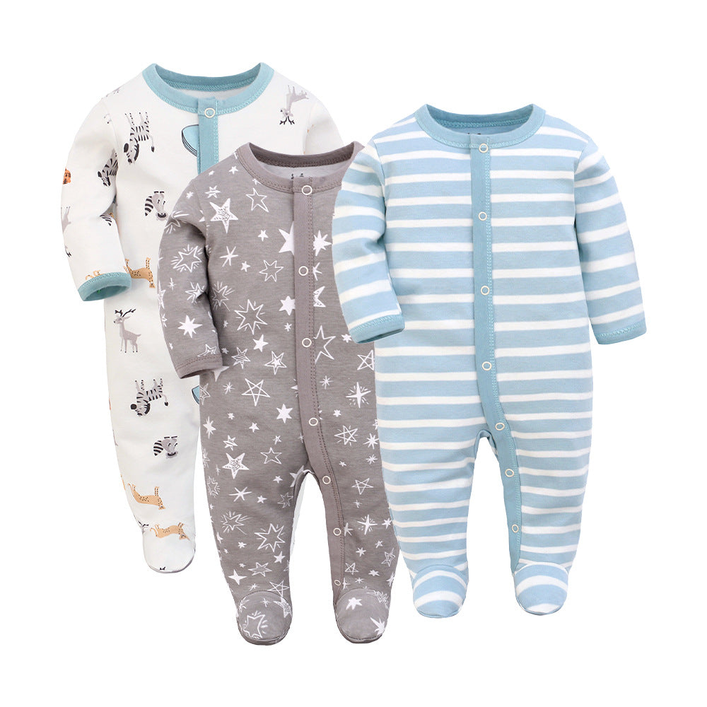 Cute Printed Cotton Baby Romper - Long Sleeve Jumpsuit for Newborn to 9 Months