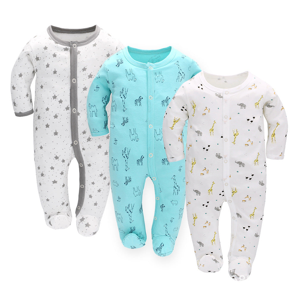 Cute Printed Cotton Baby Romper - Long Sleeve Jumpsuit for Newborn to 9 Months
