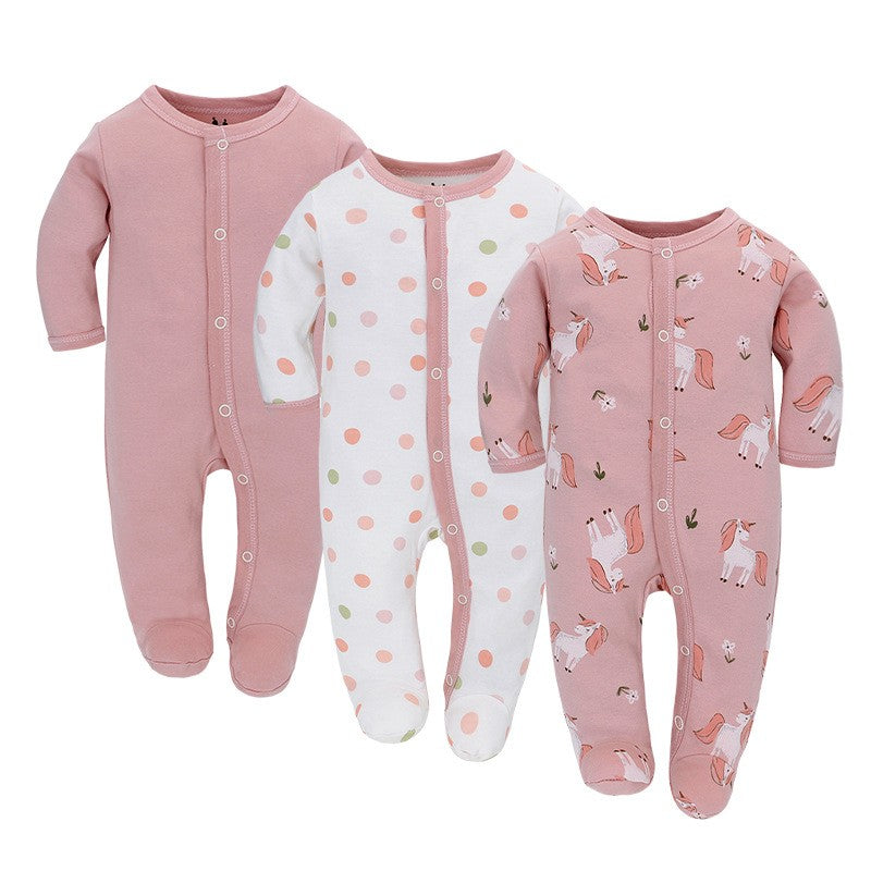 Cute Printed Cotton Baby Romper - Long Sleeve Jumpsuit for Newborn to 9 Months