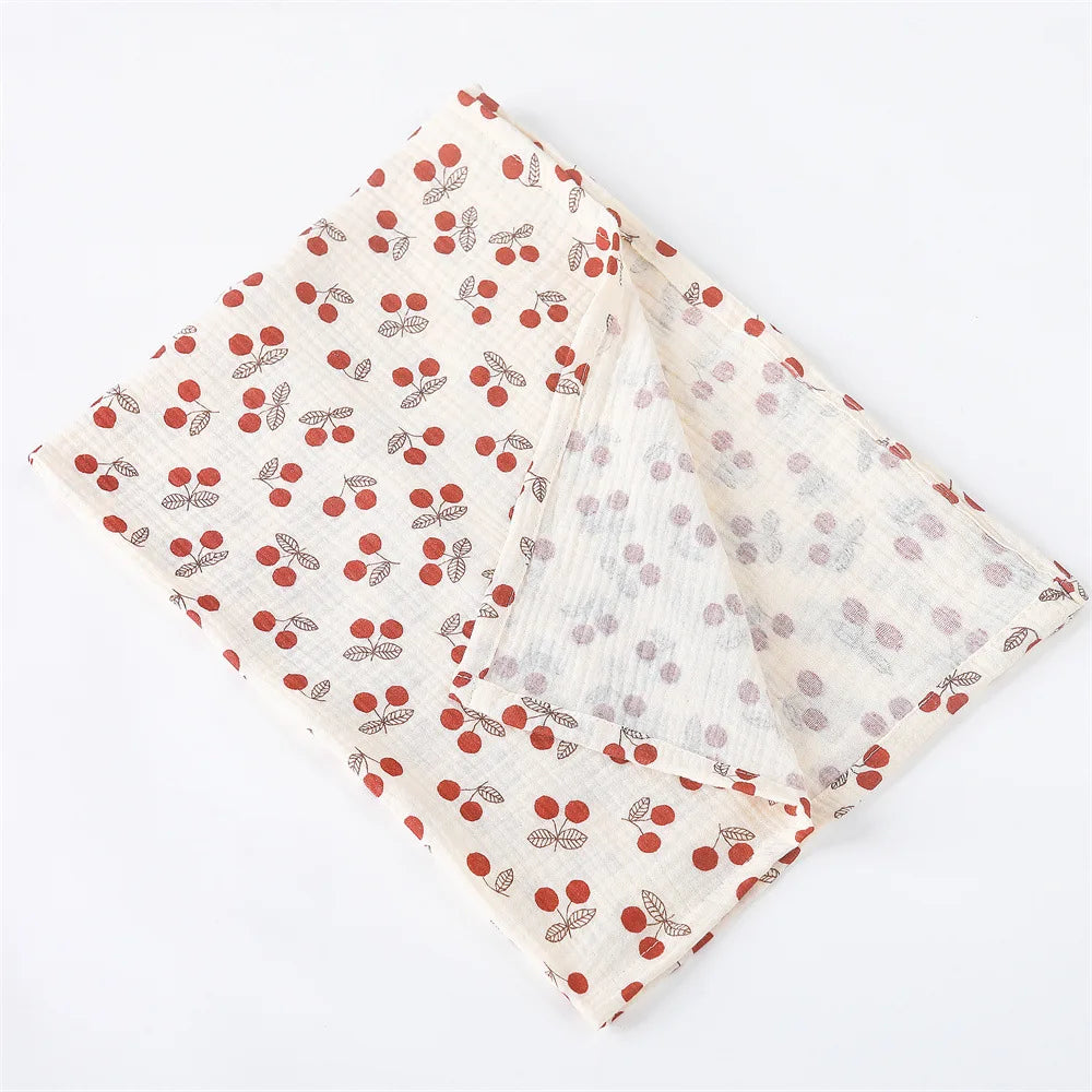 Floral Print Cotton Muslin Swaddle Blanket