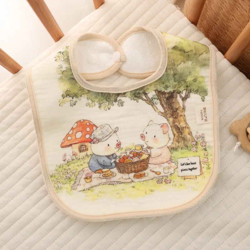 Cotton Baby Bibs & Burp Cloths Set - Soft Absorbent Towels for Newborn Boys & Girls