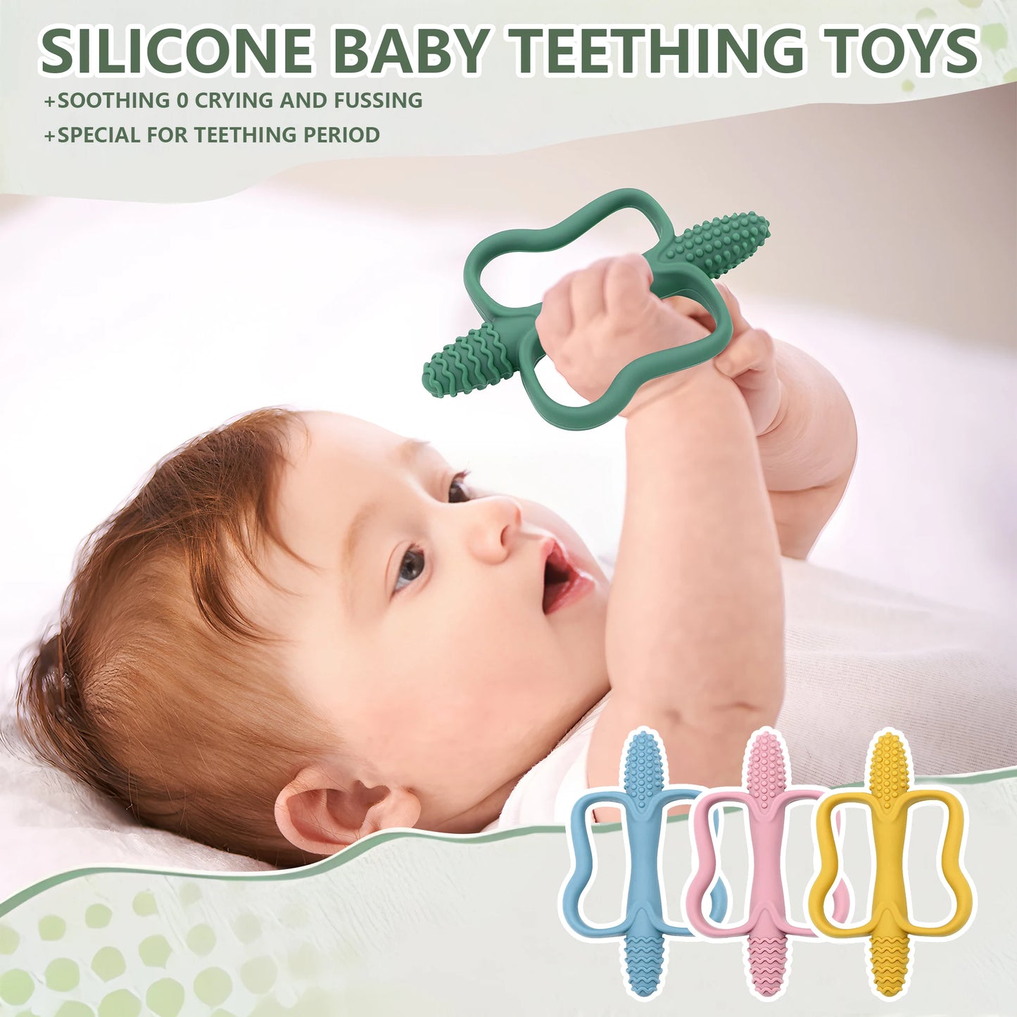 Baby Teething Toys with Easy-Grip Handles - Food-Grade Silicone | Little Maple Baby
