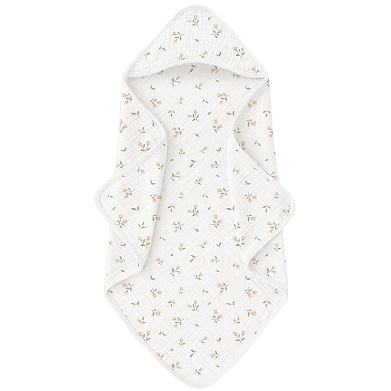 Muslin Hooded Baby Bath Towel - Ultra-Soft Cotton 30x30in