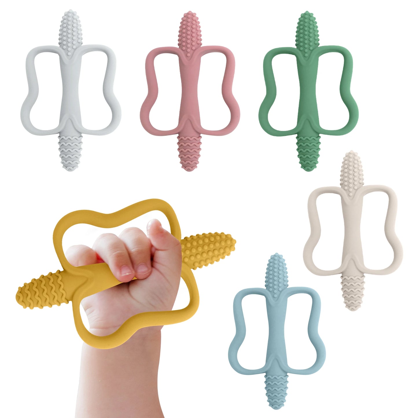 Baby Teething Toys with Easy-Grip Handles - Food-Grade Silicone | Little Maple Baby