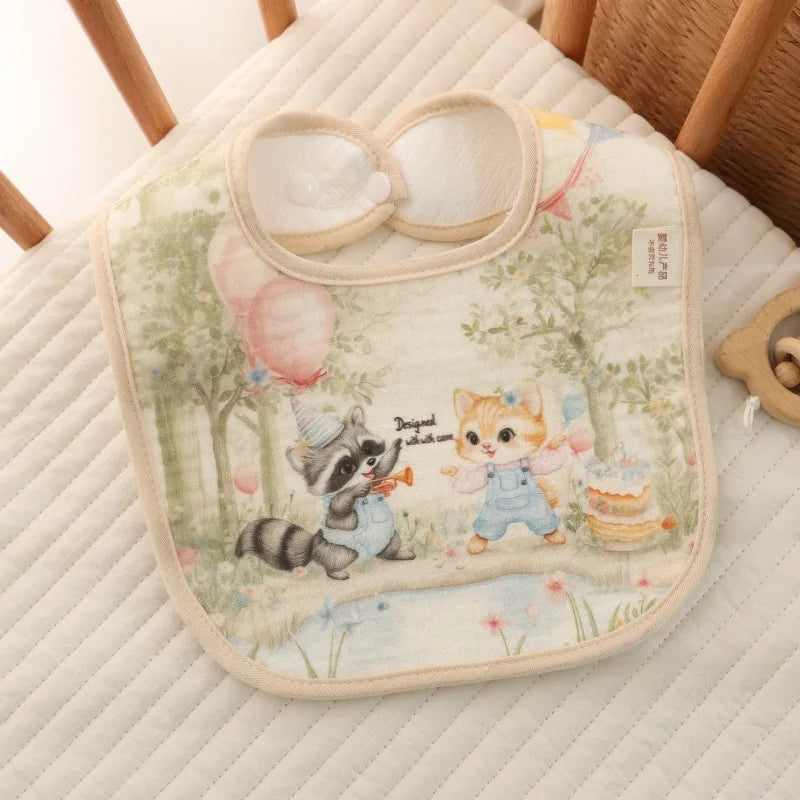Cotton Baby Bibs & Burp Cloths Set - Soft Absorbent Towels for Newborn Boys & Girls