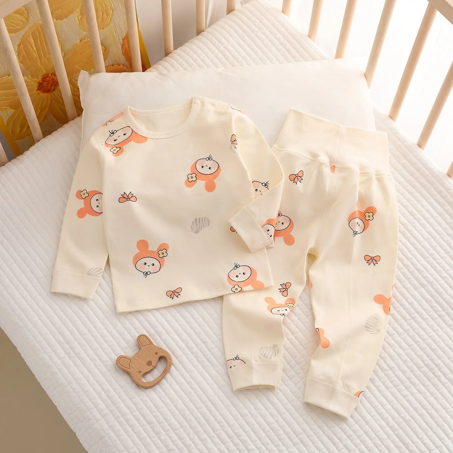 Two-Piece Cotton Baby Pajama Set - Toddler Sleepwear Top & Bottom
