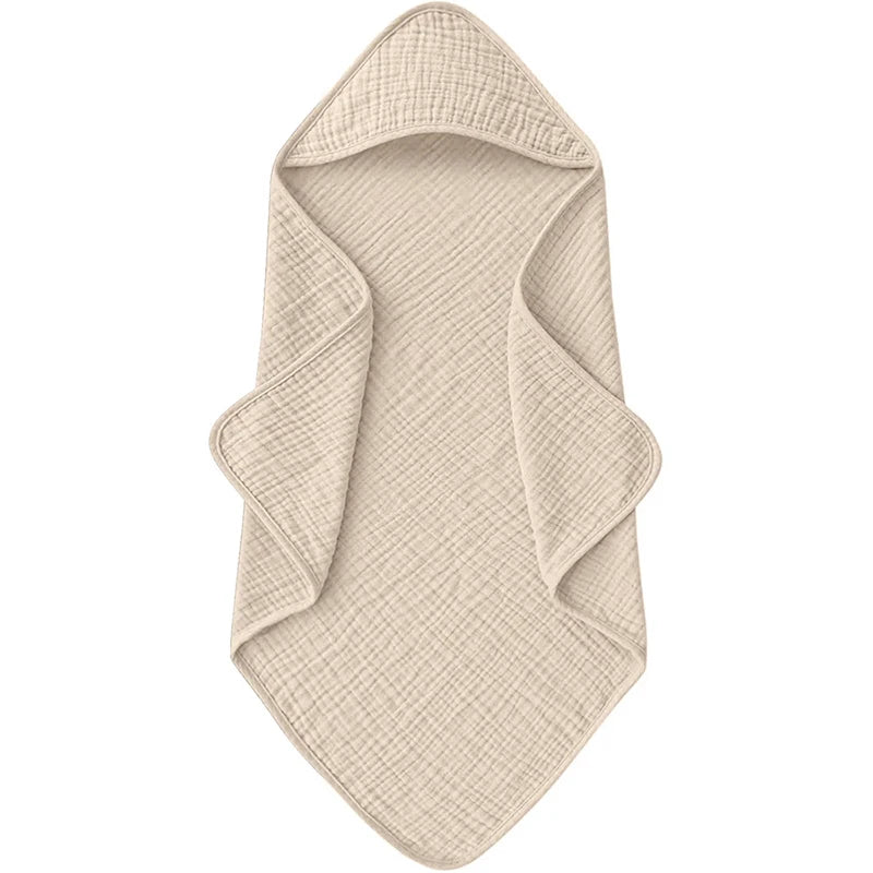 Muslin Hooded Baby Bath Towel - Ultra-Soft Cotton 30x30in