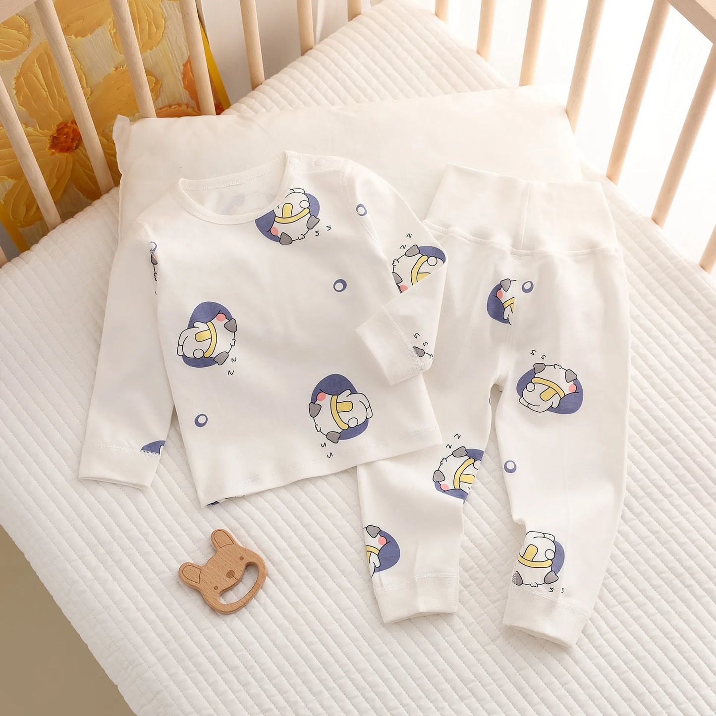 Two-Piece Cotton Baby Pajama Set - Toddler Sleepwear Top & Bottom