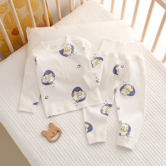 Two-Piece Cotton Baby Pajama Set - Toddler Sleepwear Top & Bottom