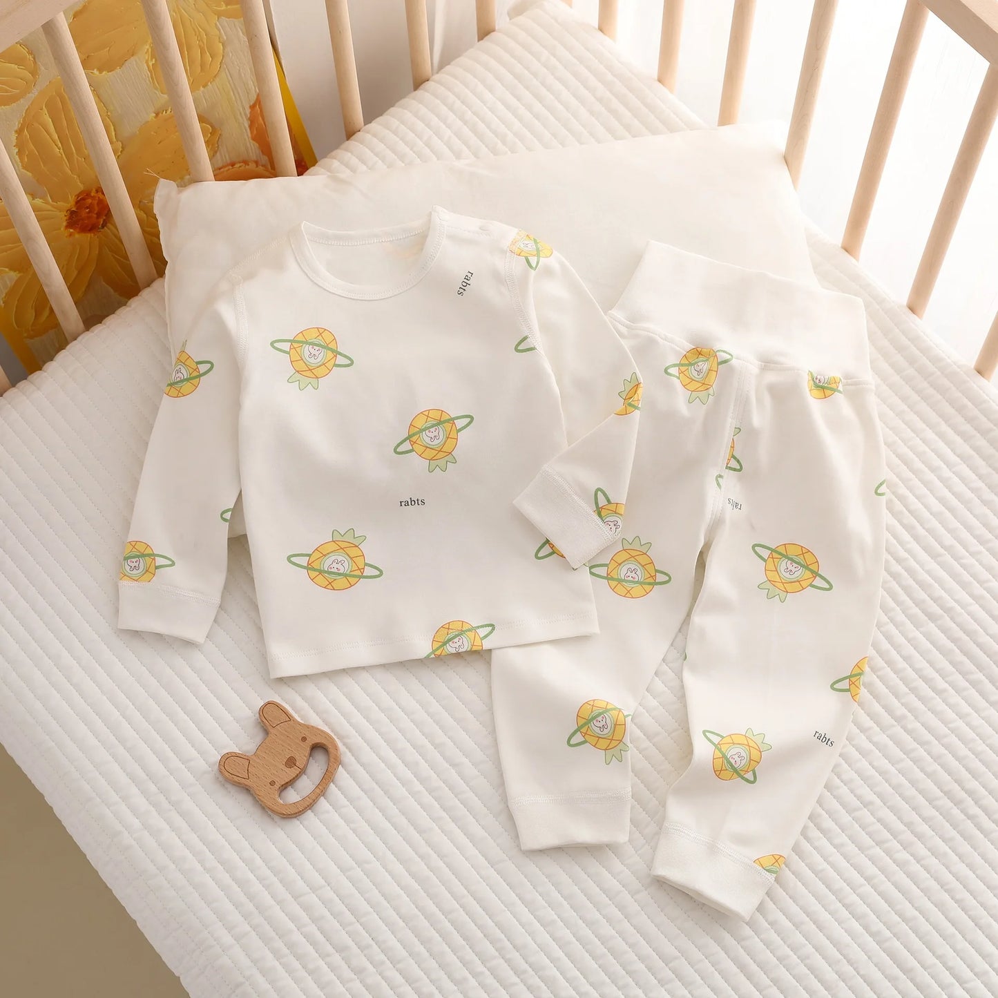 Two-Piece Cotton Baby Pajama Set - Toddler Sleepwear Top & Bottom