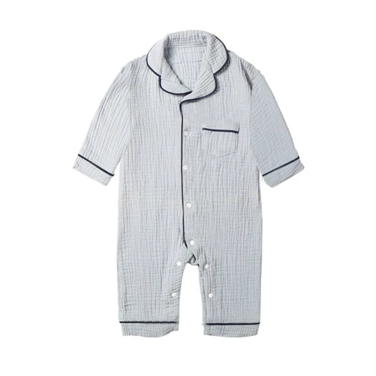Organic Cotton Baby Sleepwear - Soft Muslin Pajama Jumpsuit