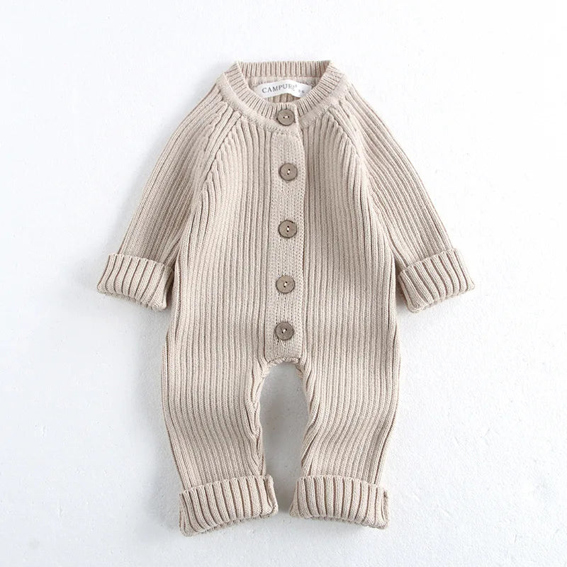Soft Knit Cotton Romper Jumpsuit- Newborn to 24 Months | Spring Outfit