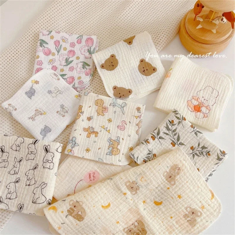 4-Layer Baby Washcloth & Bib - Soft Cotton Gauze Towel