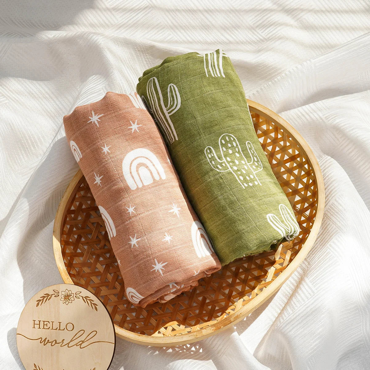 Bamboo Cotton Muslin Swaddle Blanket - Premium Baby Wrap