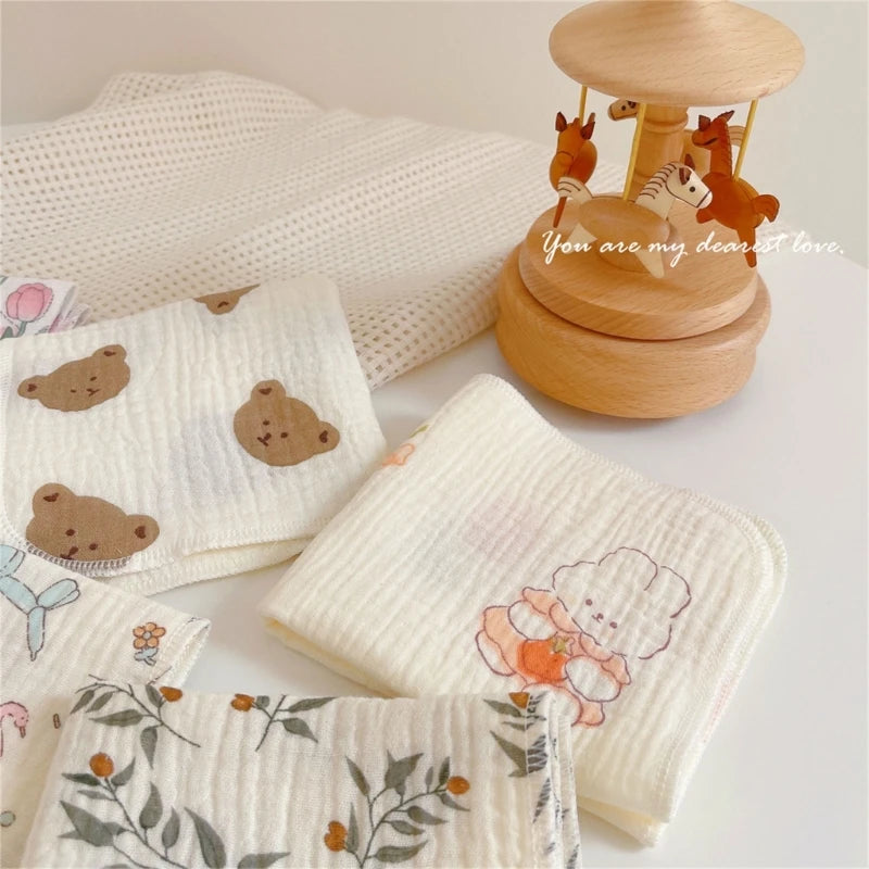 4-Layer Baby Washcloth & Bib - Soft Cotton Gauze Towel