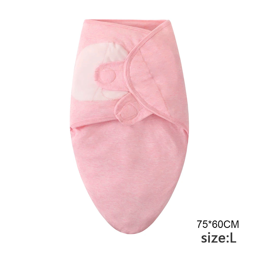 Cartoon Print Swaddle and Hat Set - Cotton Newborn Wrap
