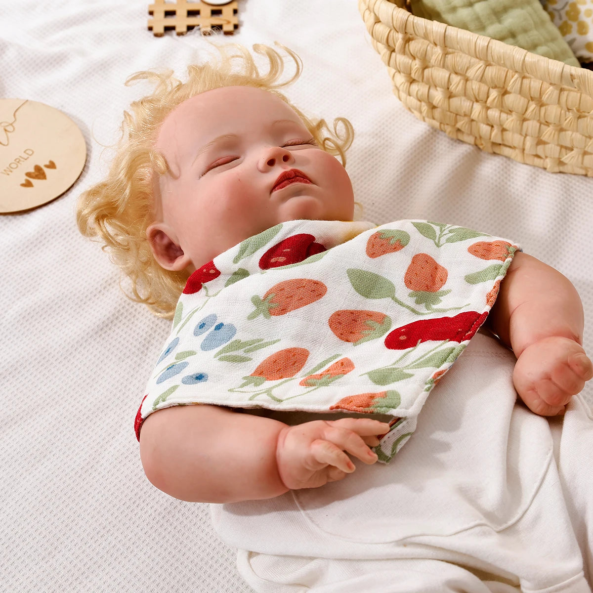Bamboo Muslin Washcloth Set - 5-Piece Soft Baby Towels & Bibs