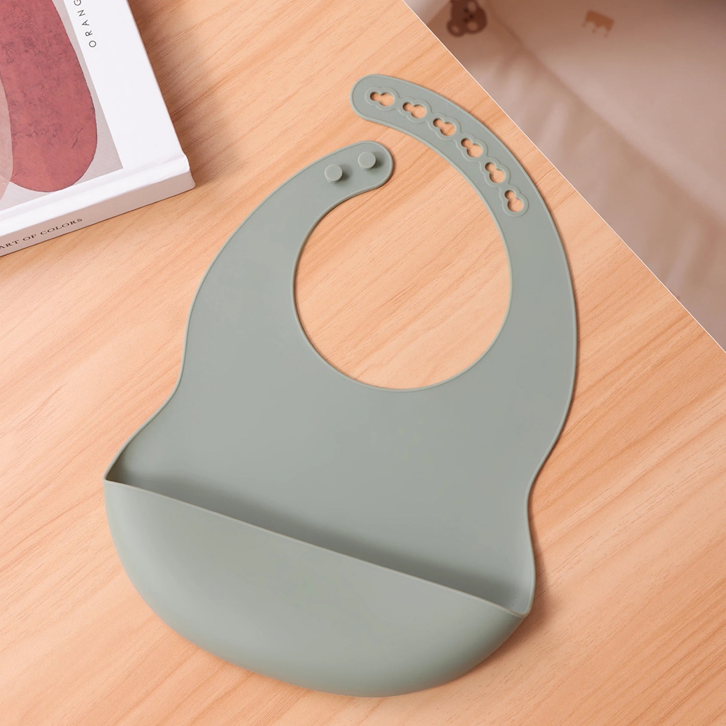 Silicone Baby Bib - Adjustable Waterproof Feeding Bib BPA Free for Toddlers