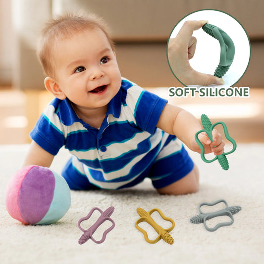 Baby Teething Toys with Easy-Grip Handles - Food-Grade Silicone | Little Maple Baby