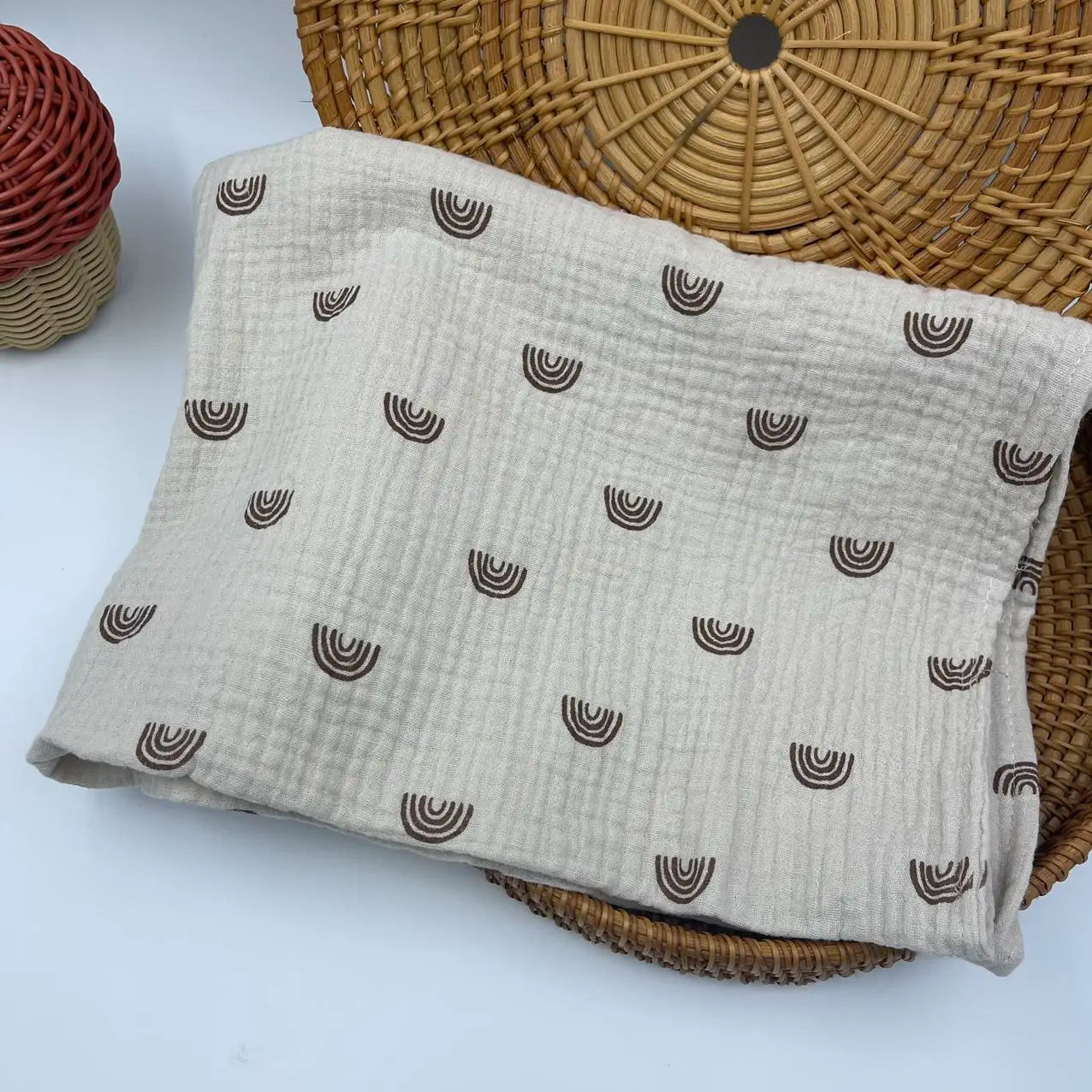 Floral Print Cotton Muslin Swaddle Blanket