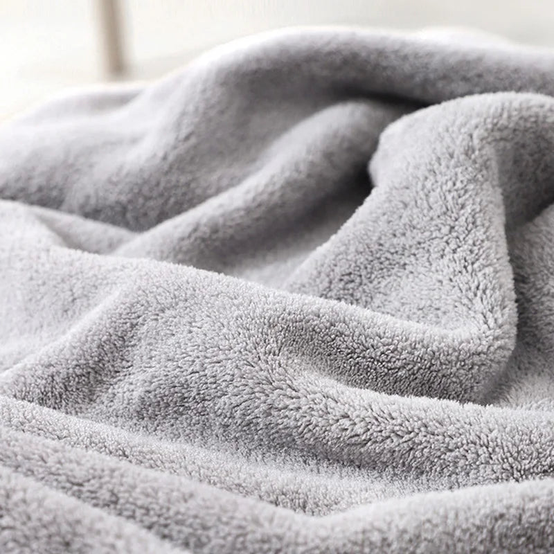Cartoon Animal Hooded Baby Bath Towel - Soft Coral Fleece Blanket