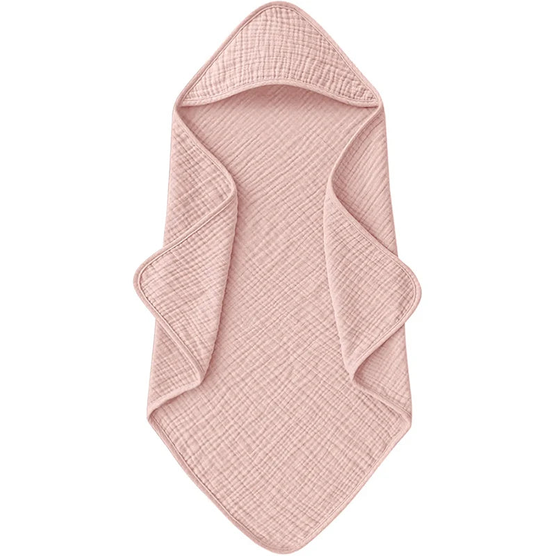 Muslin Hooded Baby Bath Towel - Ultra-Soft Cotton 30x30in