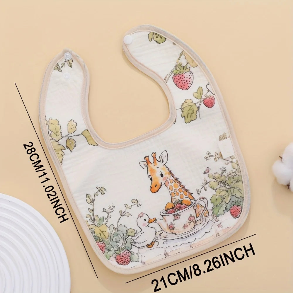 Cotton Baby Bibs & Burp Cloths Set - Soft Absorbent Towels for Newborn Boys & Girls