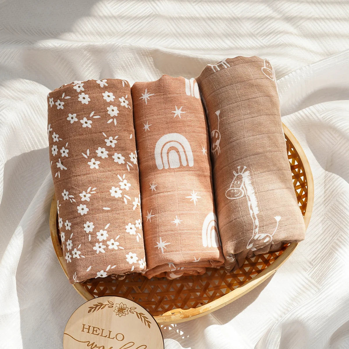 Bamboo Cotton Muslin Swaddle Blanket - Premium Baby Wrap