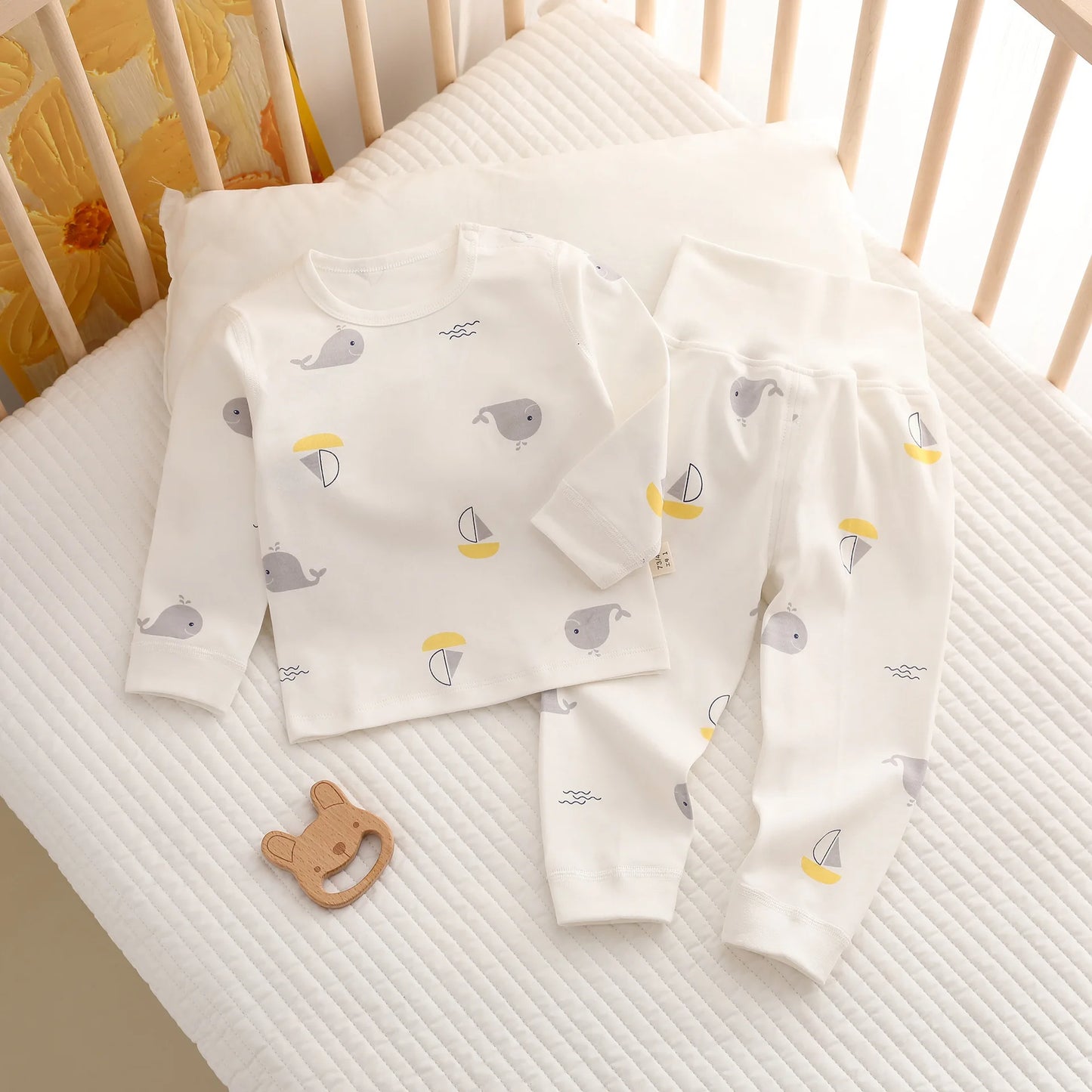 Two-Piece Cotton Baby Pajama Set - Toddler Sleepwear Top & Bottom