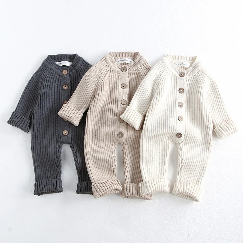 Soft Knit Cotton Romper Jumpsuit- Newborn to 24 Months | Spring Outfit