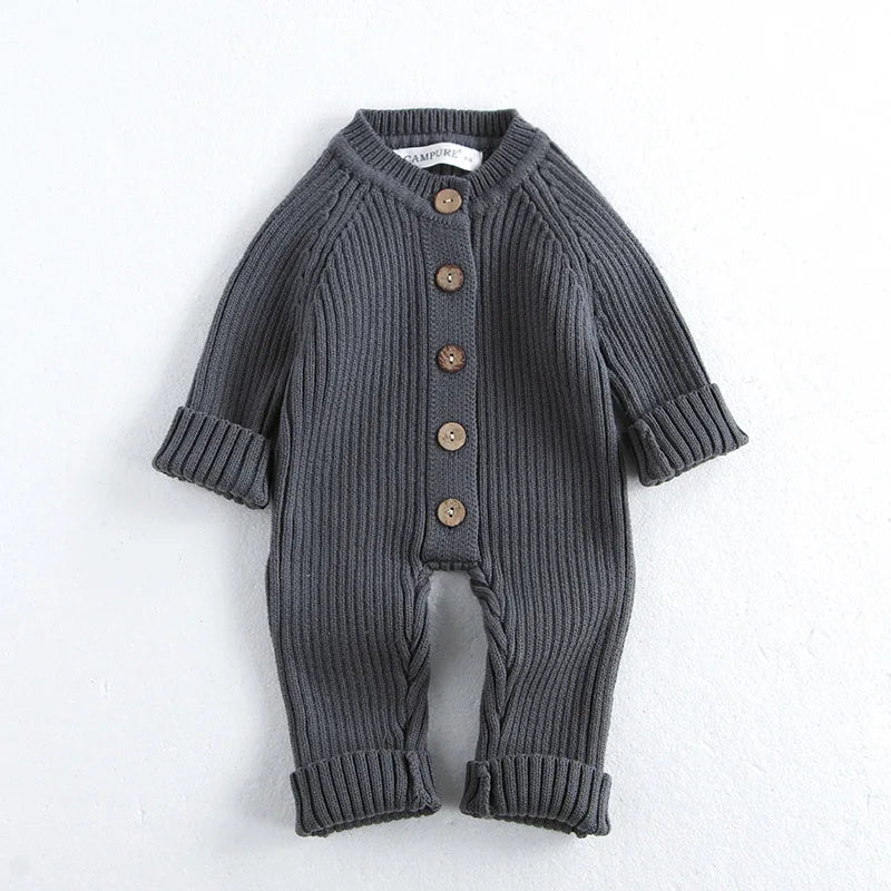 Soft Knit Cotton Romper Jumpsuit- Newborn to 24 Months | Spring Outfit