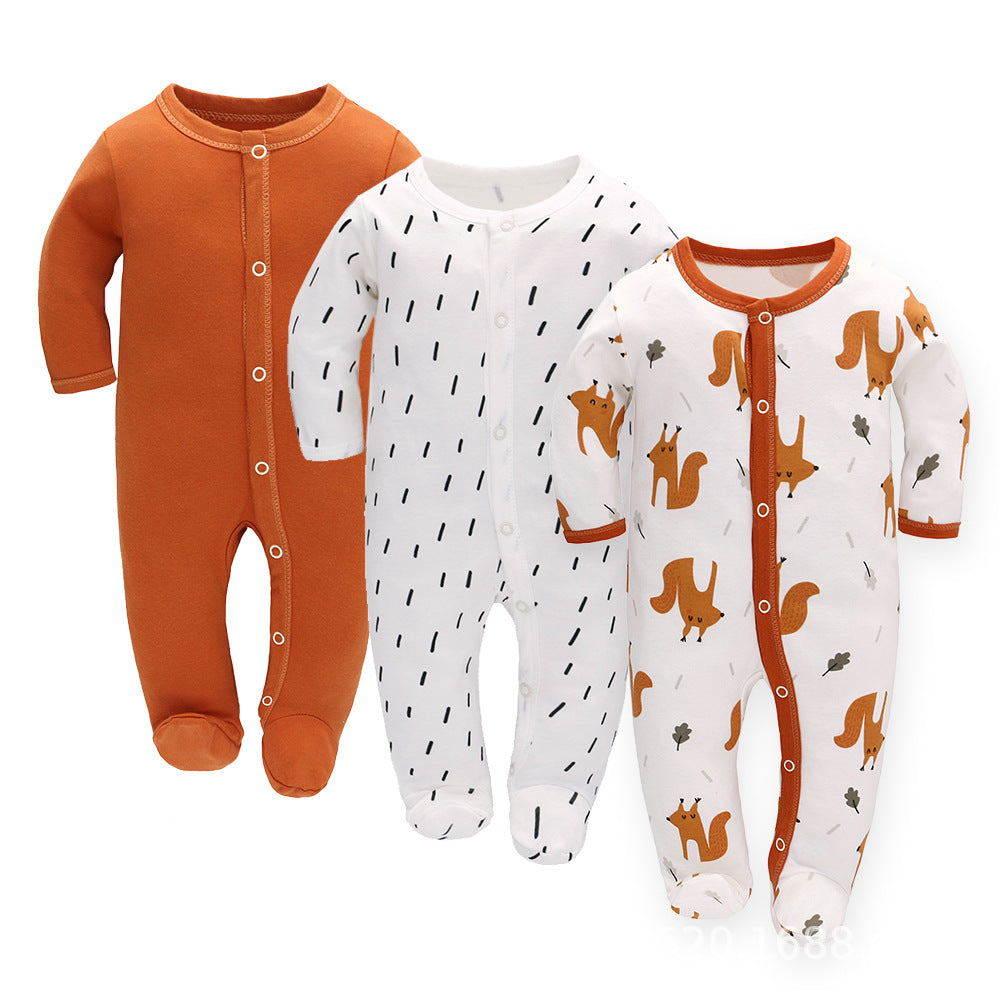 Cute Printed Cotton Baby Romper - Long Sleeve Jumpsuit for Newborn to 9 Months