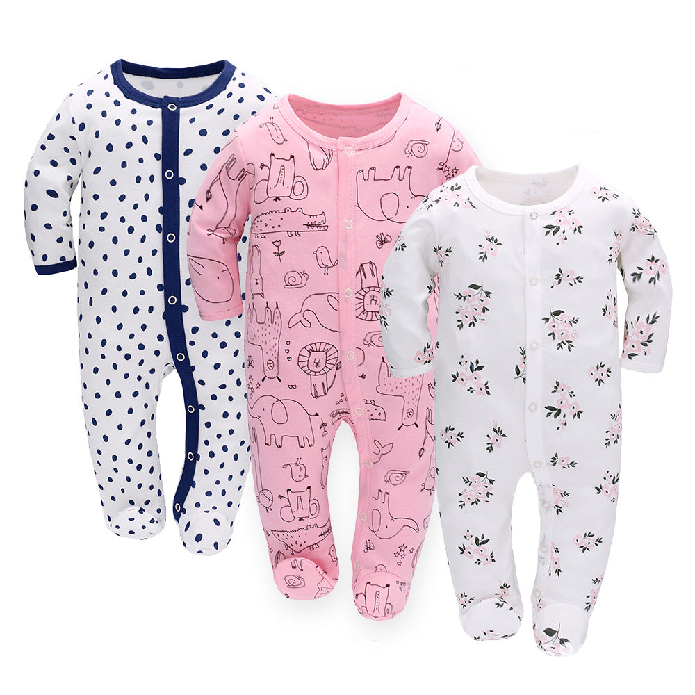 Cute Printed Cotton Baby Romper - Long Sleeve Jumpsuit for Newborn to 9 Months