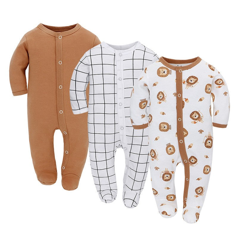 Cute Printed Cotton Baby Romper - Long Sleeve Jumpsuit for Newborn to 9 Months